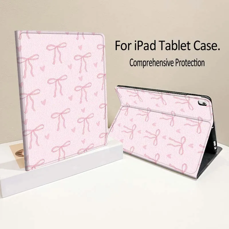 

Artistic Pink Bow Soft For iPad Pro Air mini 7 6 5 4 11th 10th 7th 6th 5th Inch Tablet Case