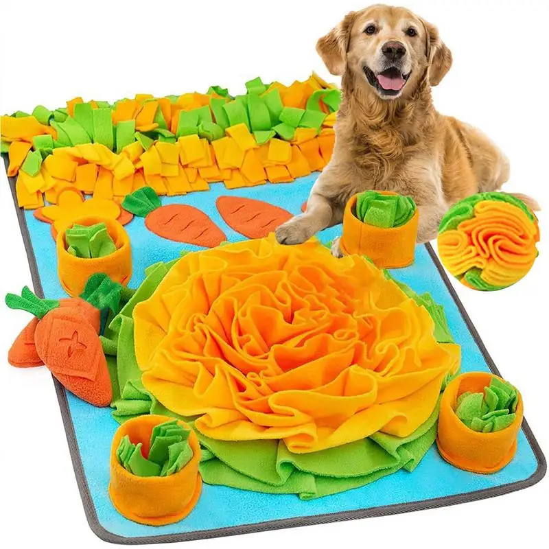 

Dog Slow Feeder Puppy Enrichment Toys Interactive Carrot Farm Treat Dispenser Chew-Resistant Snuffle Mat For Sensory Stimulation