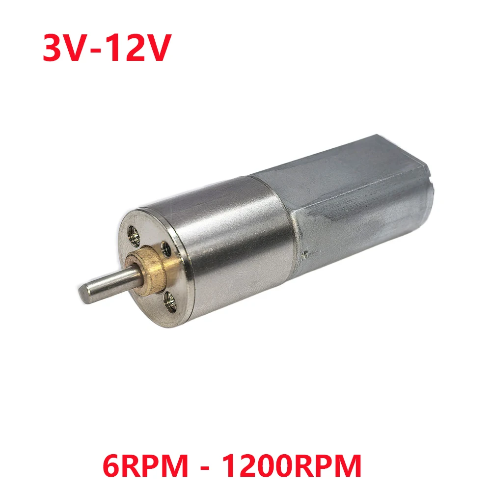 16GA25 16MM All Metal Gearbox Gear Motor DC 3V-12V 6-1200RPM  Slow Speed High Torque Engine DIY toy car robot