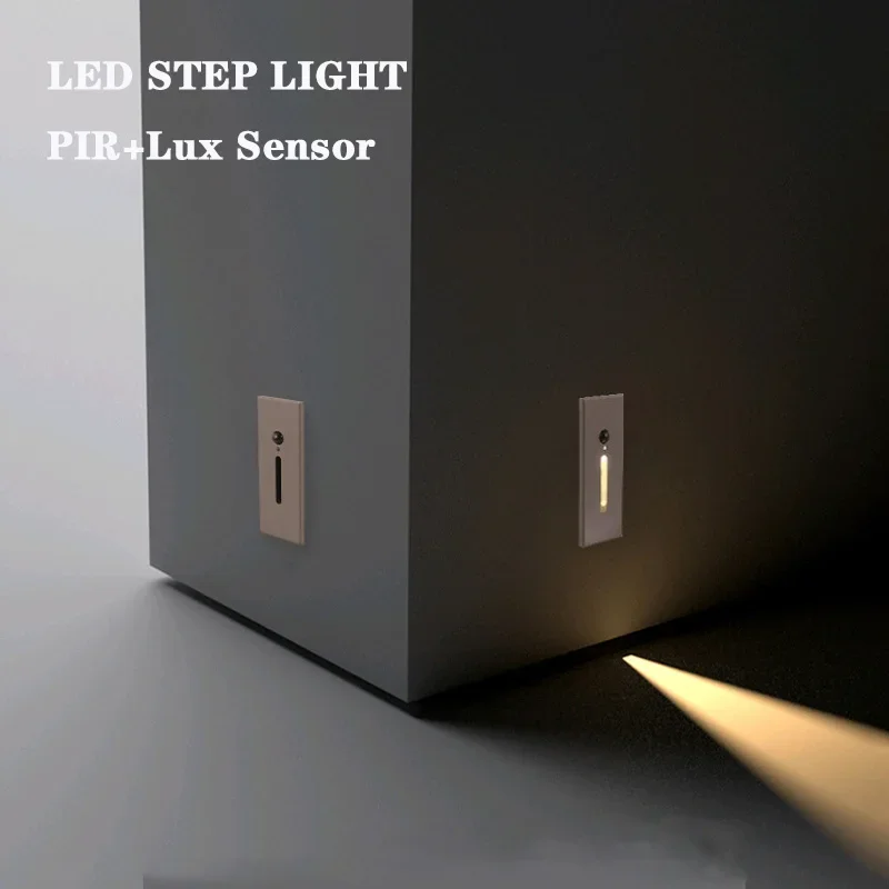 

Night Light Intelligent Lamp PIR Motion Detector Sensor LED Stair Light Recessed Step Lamp Ladder Wall Lamp Kitchen Foyer