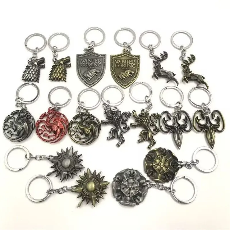 Llavero Clásico de Moda con Colgante de Insignia de Cabeza de Lobo, Llaveros de Anime, Accesorios de Souvenir, Regalo