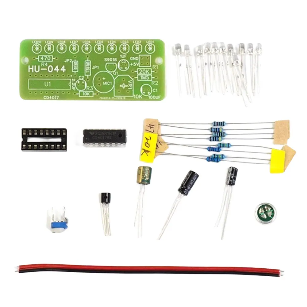 Voice Activated LED Water Light Kit CD4017 Color Light DIY Electronic Kit Fun Electronic Production Teaching Training Module