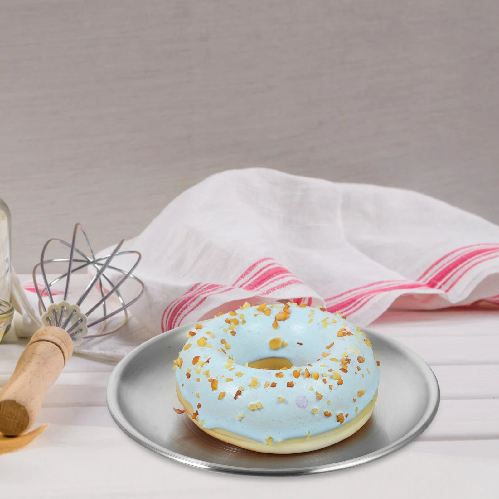 

3Pcs Stainless Steel Round Vintage Plates Flat Design Bbq Snack Serving Dish Camping Dinner Metal Plate Silver Color