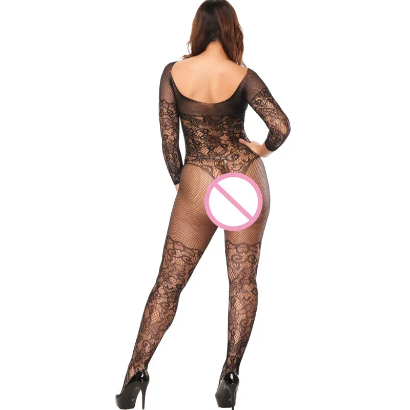 Sexy Stockings Ladies Fishnet Open Crotch Bodystockings Mesh tights Lingerie Appealing Leotard Pajamas Jumpsuit Teddy Babydoll