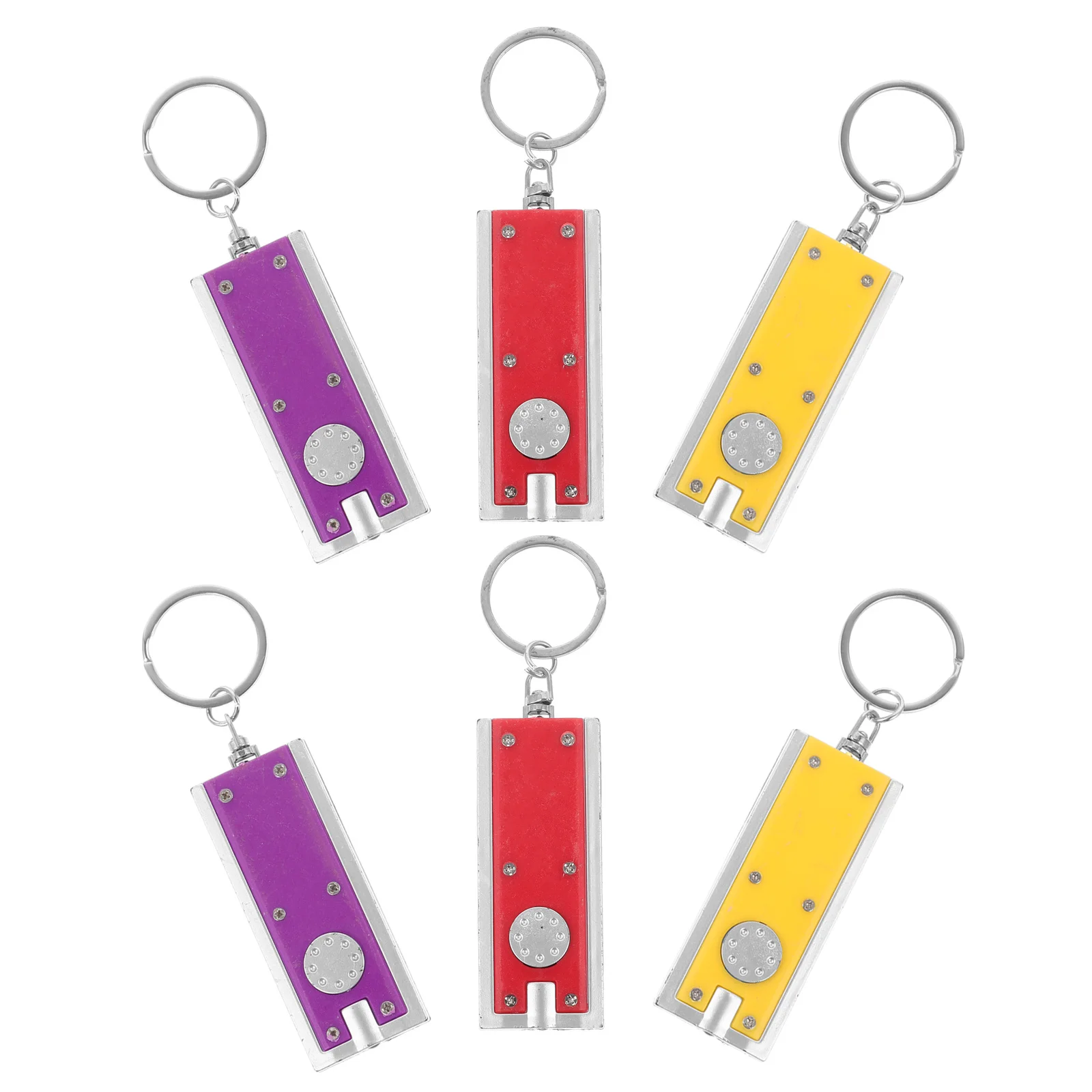 

6Pcs LED Flashlight Keychain Key Ring for Men Women Bright Light Key Holder Pendant Decor Bag Accessory Mixed Colors