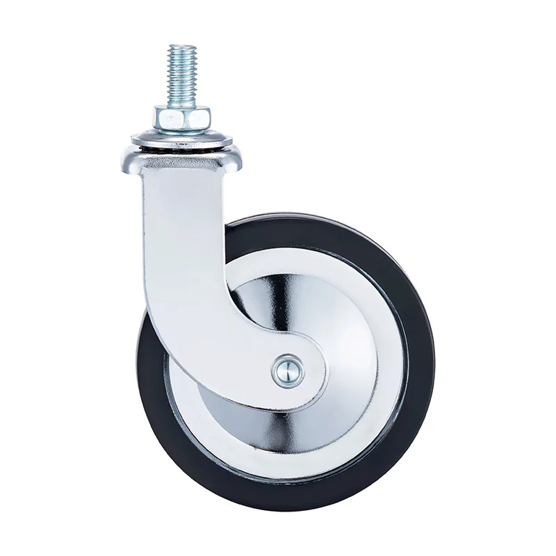

4 Pcs 3inch Chrome Plated M8x15mm Threaded Stem Swivel Casters Pp Silent Wheels For Restaurant Carts, Furniture & Industrial Use