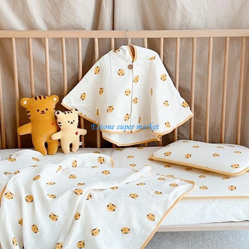 090B حديثي الولادة دش التفاف بطانية القطن قماط بطانية 2-layer منشفة الاستحمام الرضع الفراش التبعي