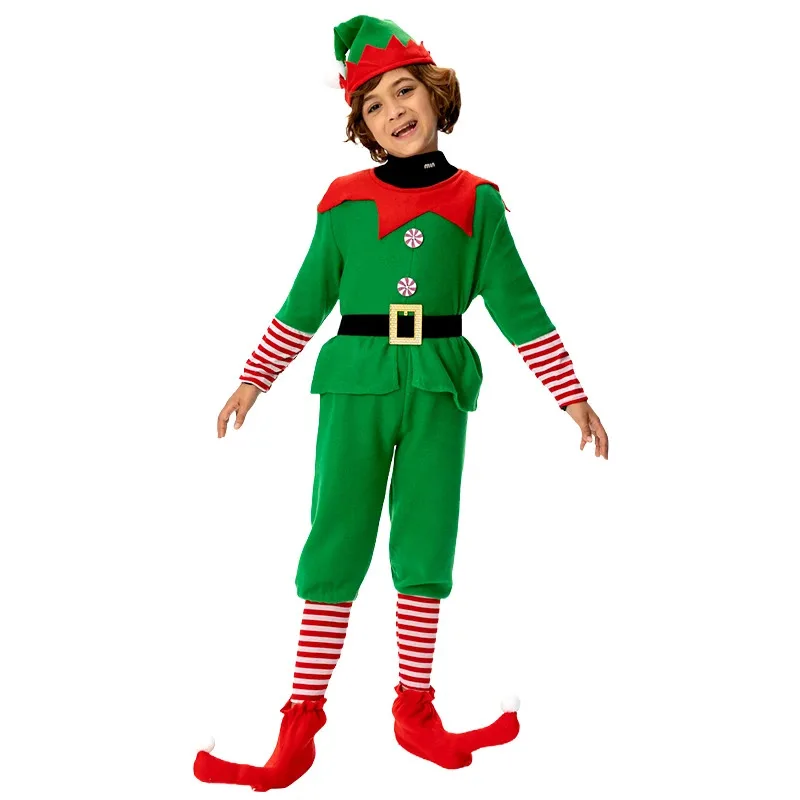 بيتر بان عيد الميلاد الجان الأطفال تأثيري البدلة بنين بنات زي فستان الحفلات وتتسابق مع قبعة حزام أغطية الأحذية