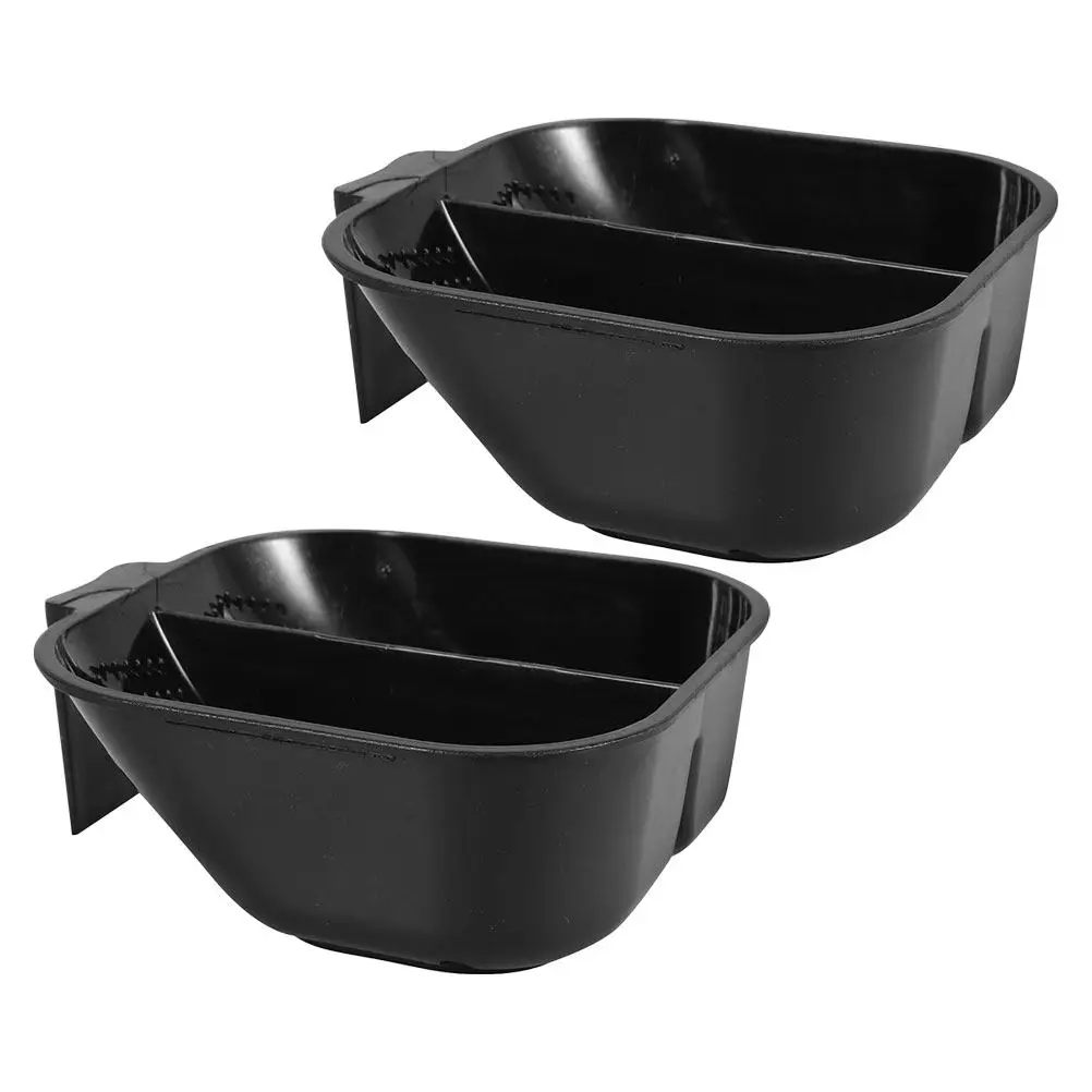 2Pcs Black Hair Coloring Mixing Bowls with Divider Large Capacity Reusable Dye Bowl Set for Professional Stylists and Home DIY