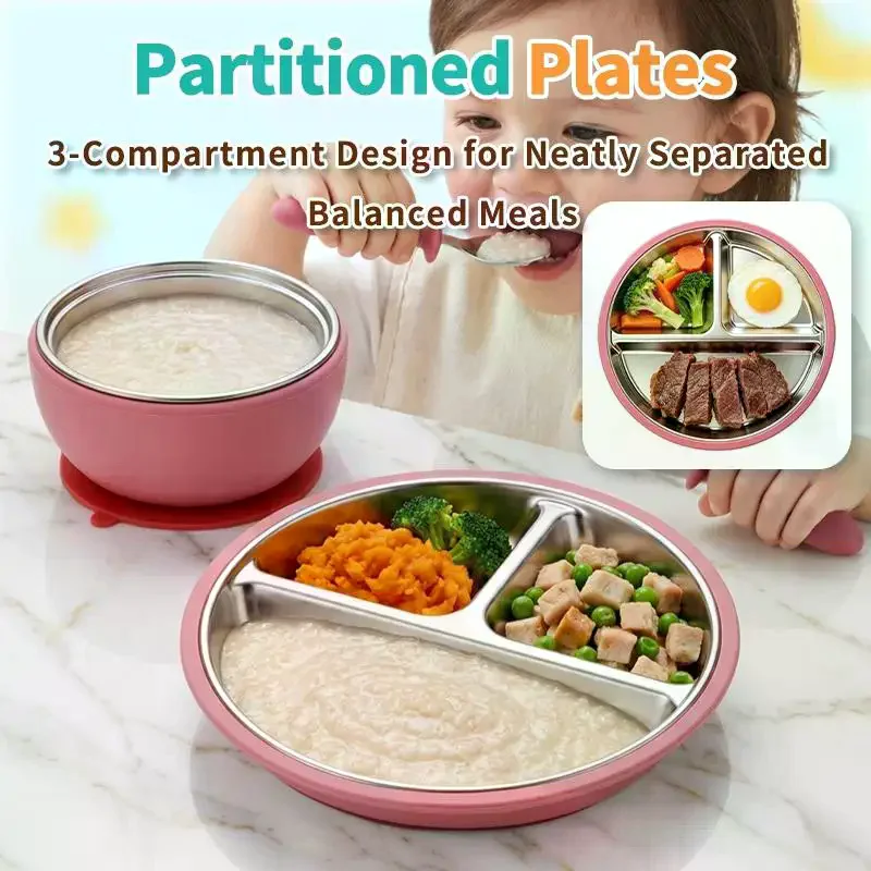 Steel Baby Feeding Set Suction - Baby Led Weaning Set review and price