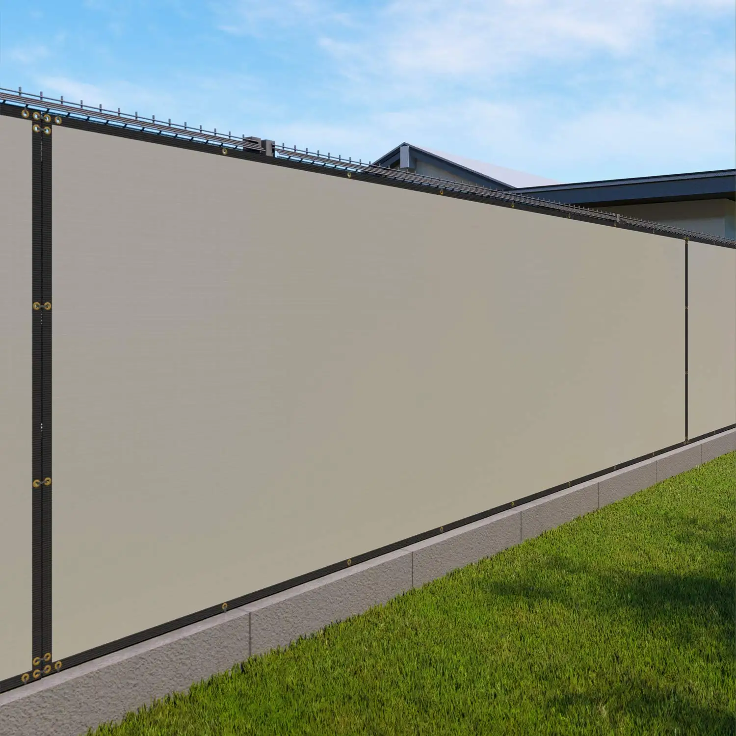 

4' x 50' Solid Beige Fence Privacy Screen Commercial-Grade Solid Vinyl 100% Privacy Blockage (480GSM) for Wall, Customized