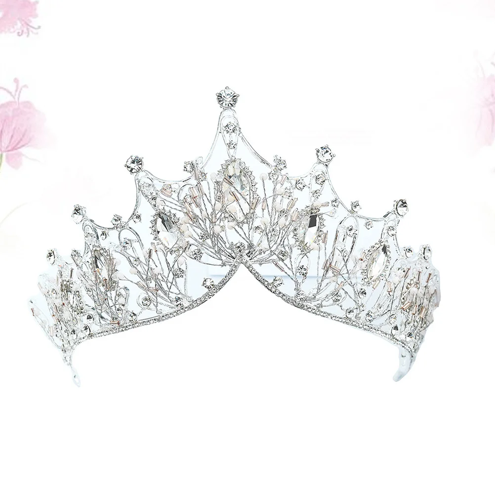 غطاء الرأس حجر الراين العروس غطاء الرأس الزفاف تيارا للنساء حجم الحرة الزفاف الزخرفية تاج تاج الشعر التبعي #3