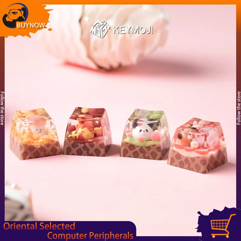 

Kimoge Animal Ice Cream Esc пользовательские колпачки для клавиш Cherry Mx Panda-Themed Wooting магнитная ось пользовательские колпачки для клавиш
