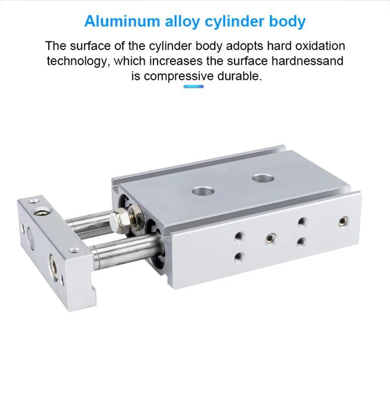 Doppelwellenzylinder der CXSM-Serie, Bohrung 6/15/20/25/32 mm, Hub 10/15/20/25/30/.../175/200/250/300 mm, pneumatischer Doppelstangenzylinder – Detail 4