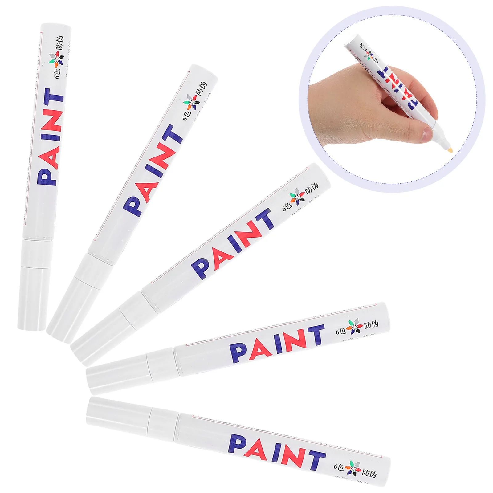 5Pcs Quick Dry Waterproof Oil Paint Markers for Tire Touch Up Car Detailing Graffiti Art Metal Plastic Rubber DIY Craft
