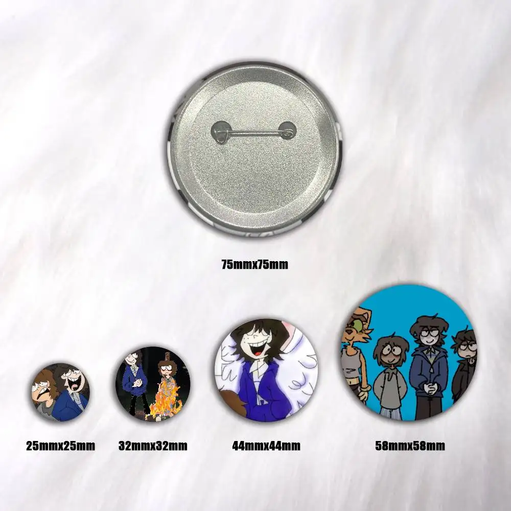 A-Onewheatmark Will And Mik Snap-in Pins Cartoon Character Round Creative Brooches For Backpack Accessories Jewelry Gifts