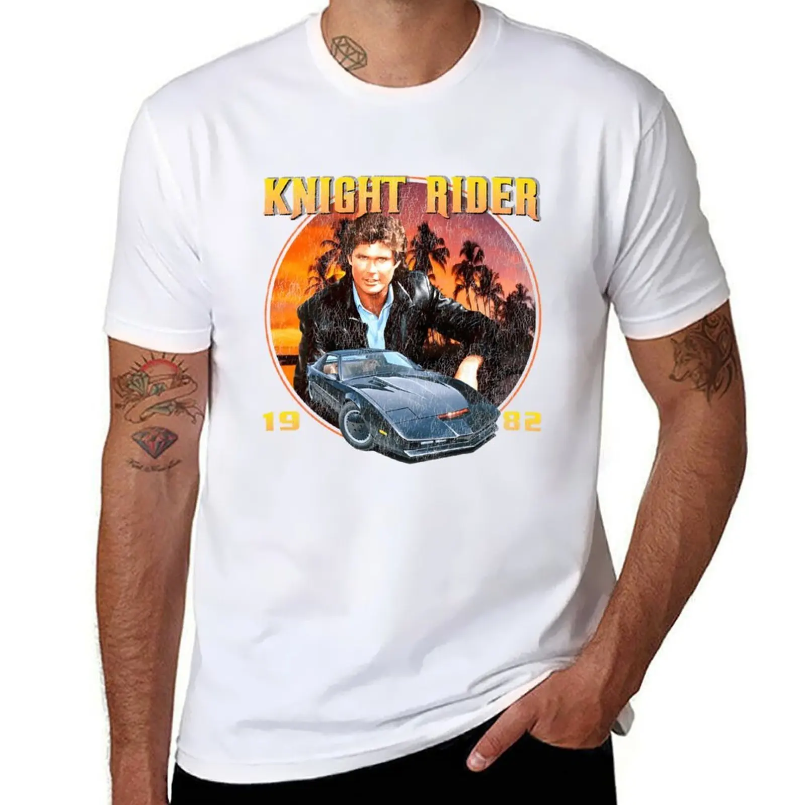 

Industries K.I.T.T Worn 1982 Rider K.n.i.g.h.t T-Shirt Standard Fit Solid Tee Shirt