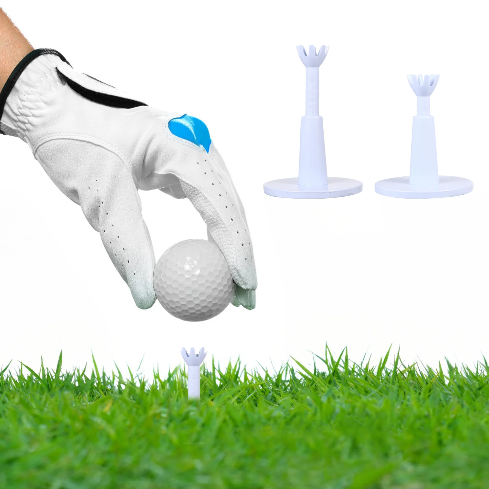 

2 Pcs Golf Training Golfs Tee Accessory Accessories Ball Racks Supplies White Equipment