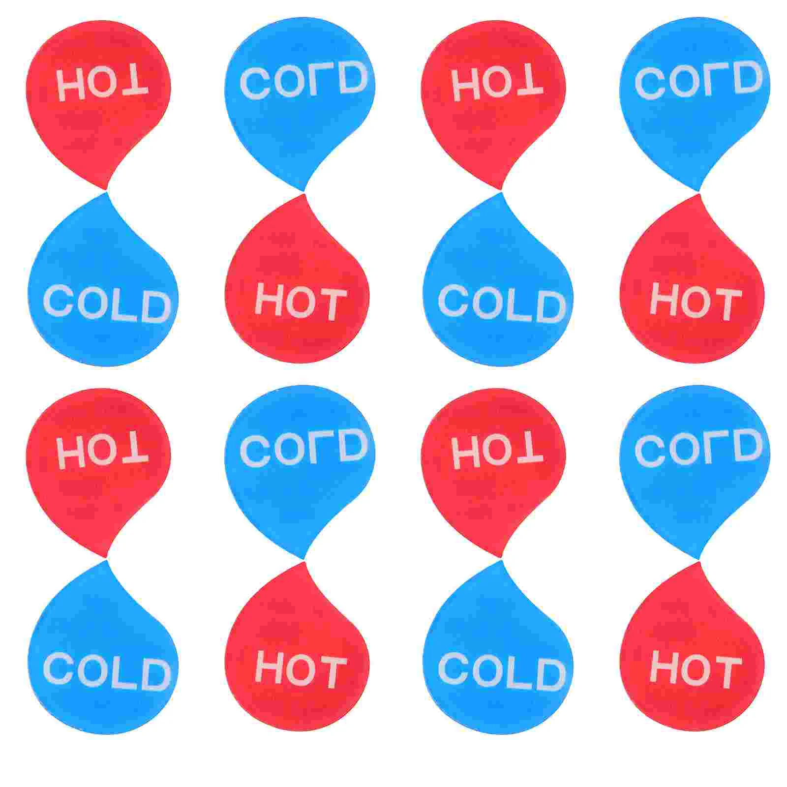 8 Pairs Hot and Cold Stickers Bathroom Thermometer Signs Water Label Guest Applique Waterproof for Shower