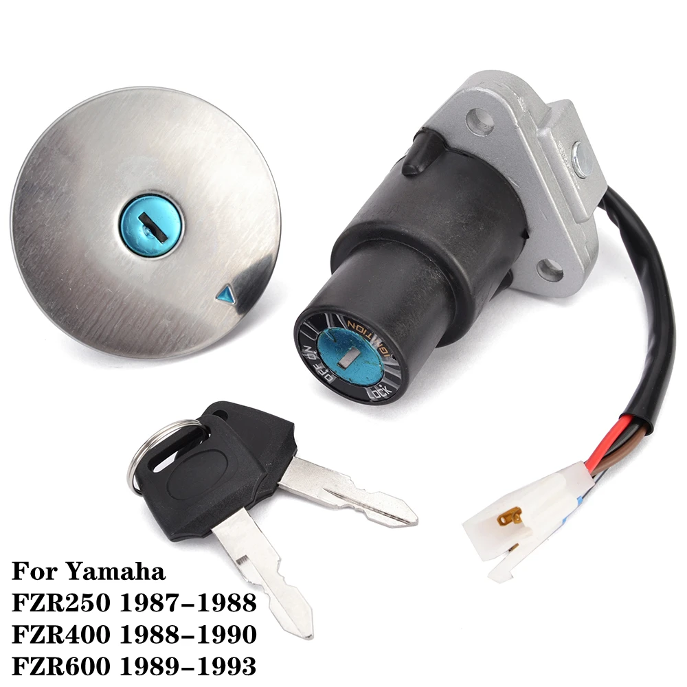 

FZR 250 400 Ignition Switch Fuel Gas Cap Seat Lock Key Set For Yamaha FZR250 1987 1988 FZR400 1988-1990 FZR600 1989-1993