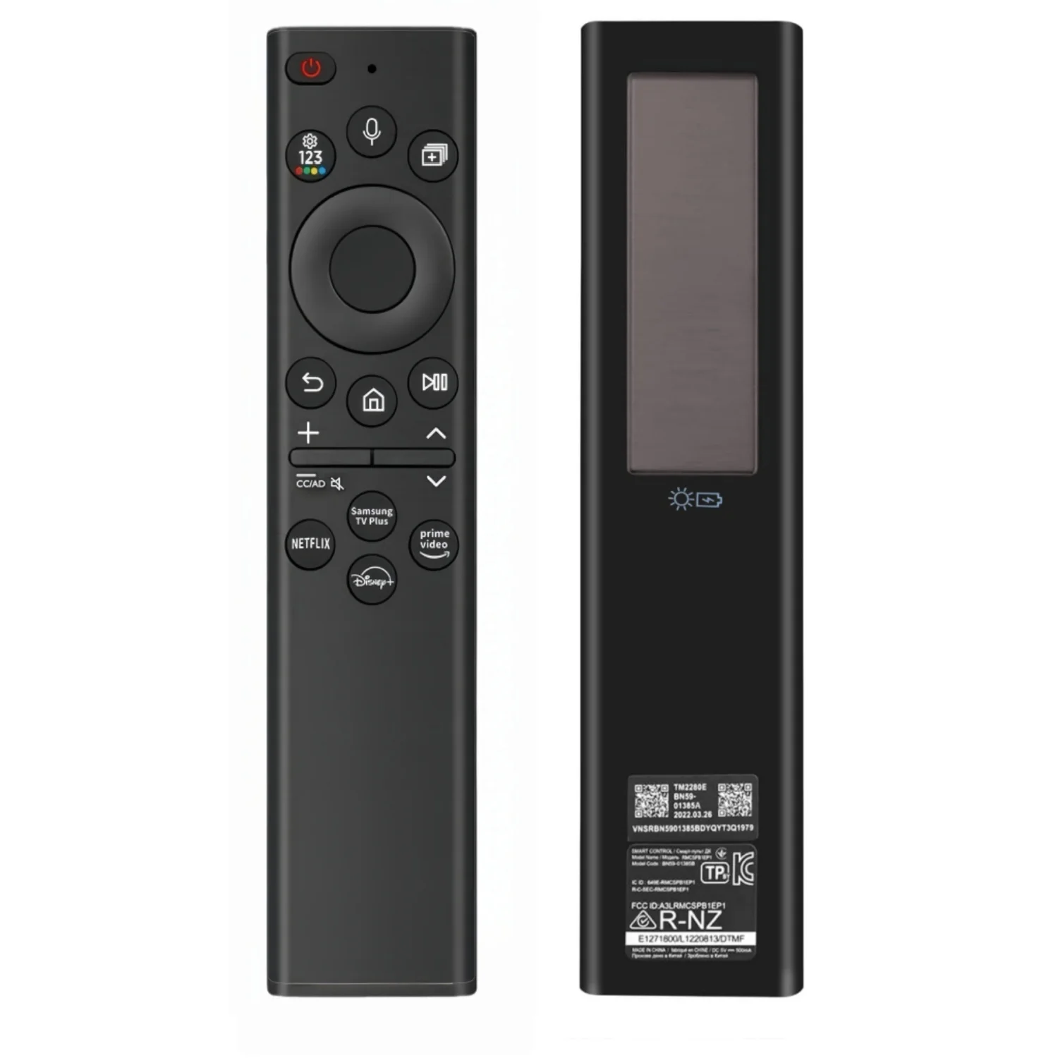 Solar Charging BN59-01385A Voice Remote Replacement for Samsung Smart TVs DIY Accessory