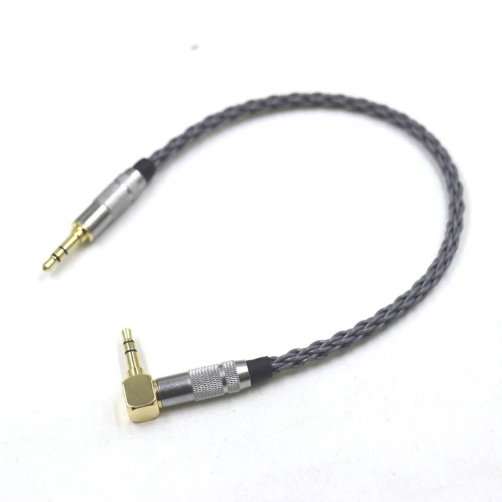 Grey 3.5mm Jack Audio Cable 3.5 Male to Male Cable Audio 90 Degree Right Angle AUX Cable for Car Headphone MP3/4 Aux Cord