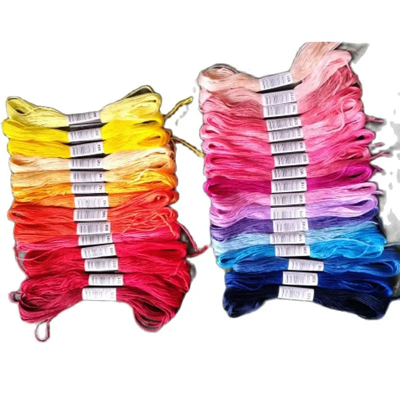 100pcs Special different  color  Cross stitch   threads Floss Thread 8 meters  Long 6 Strands cross stitch skeins  Custom color