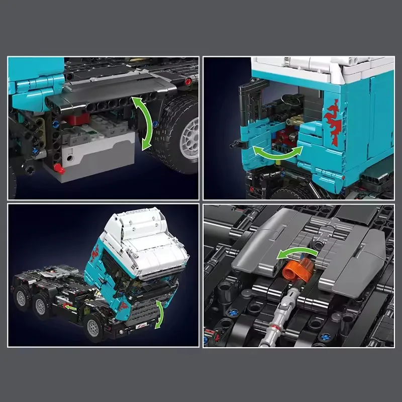 Mould King Truck 13203 – ensemble de blocs de construction de tête de tracteur télécommandé, voiture technique, jouets éducatifs pour enfants et adultes, cadeau de noël