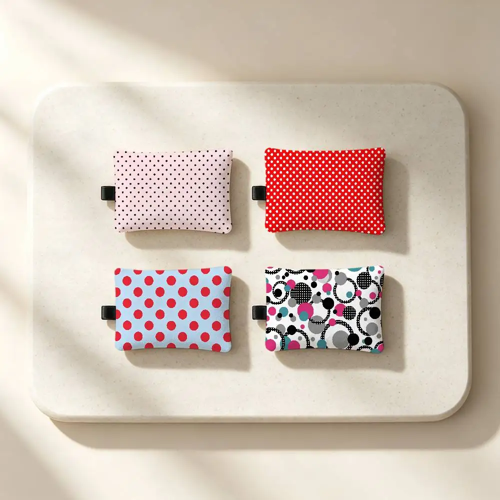 Fashion Polka Dots Cartoon Waterproof Zippered Coin Purse – Lightweight Hanging Wallet For Coins ID Cards