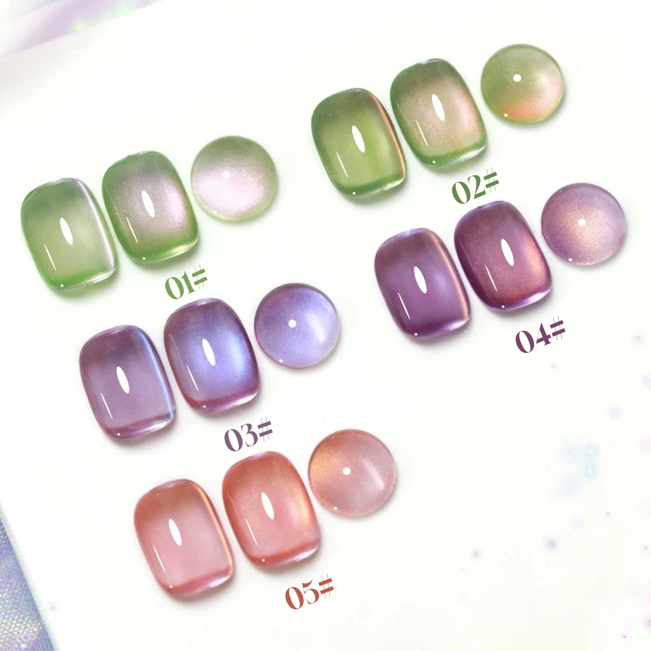 1-5 pçs dopamina série de frutas olho de gato gel unha polonês colorido verde unhas roxas unhas rosa contas de vidro suprimentos da arte do prego