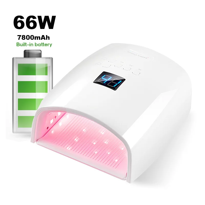 2022 Upgraded 66W Rechargeable Nail Lamp S10 Cordless Nail Dryer Manicure Machine UV Light for Nails Wireless Nail UV LED Lamp