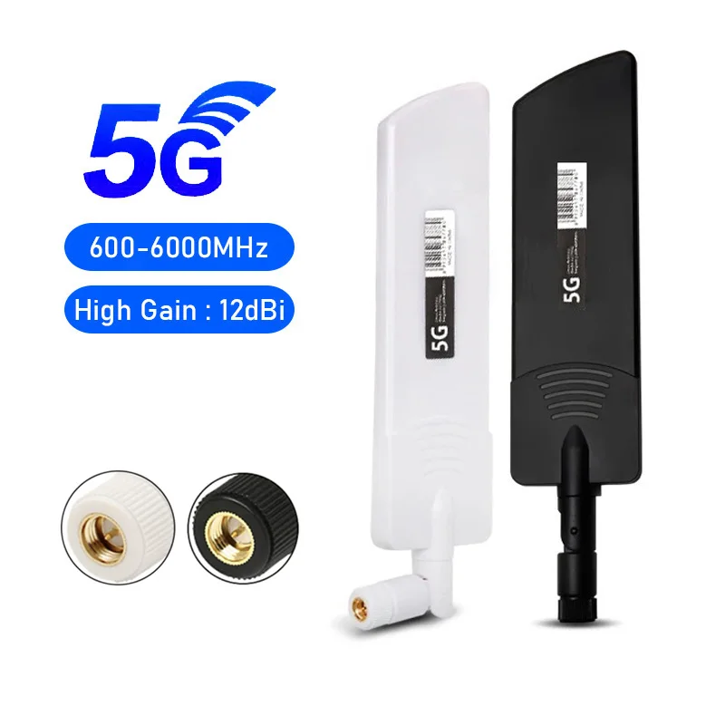 1 szt. Antena 3G 4G 5G o wysokim zysku 12dBi 600-6000MHz SMA męski do karty sieci bezprzewodowej, routera Wi-Fi, wysoka czułość sygnału
