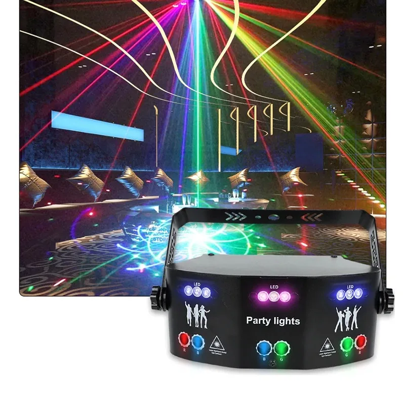 

15 Eye Laser Lights Decoration Projector Christmas Decor Light Disco DMX Beam Party Holiday Lighting Wedding for Home Party