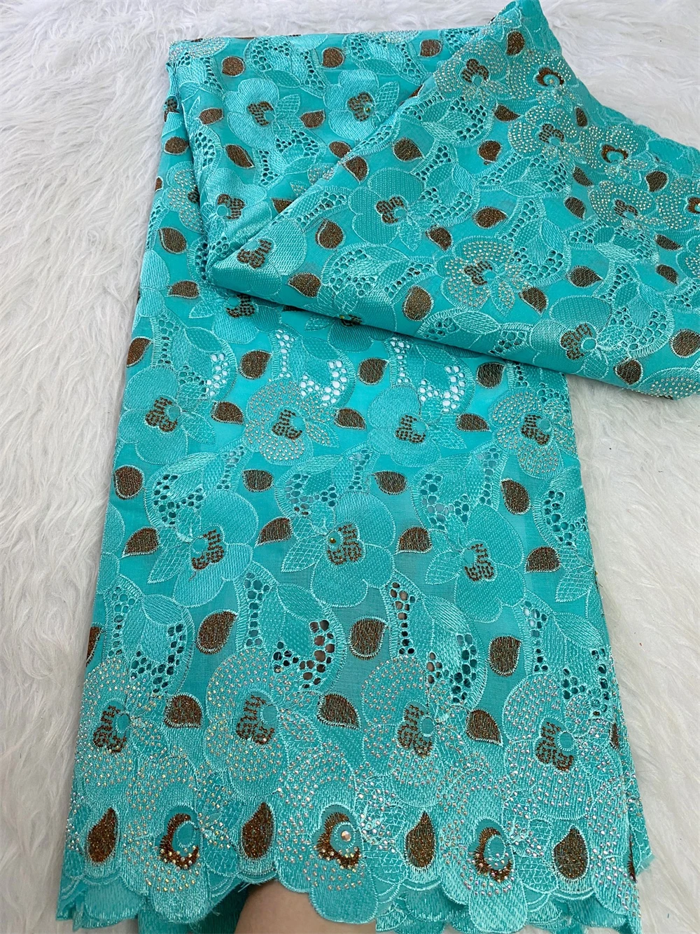 

2025 High Quality African Nigerian Lace Fabric Embroidery Tulle Pure Wedding Party Dress Guipure Sequins For Sewing Beads 5yards