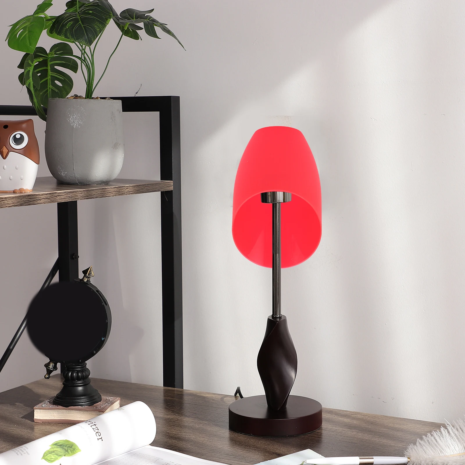 

4pcs Horseshoe Lampshade Plastic Table Cover Orange Globe Light Shades for Wall Bedside Study Soft Eye Dustproof Home Decor