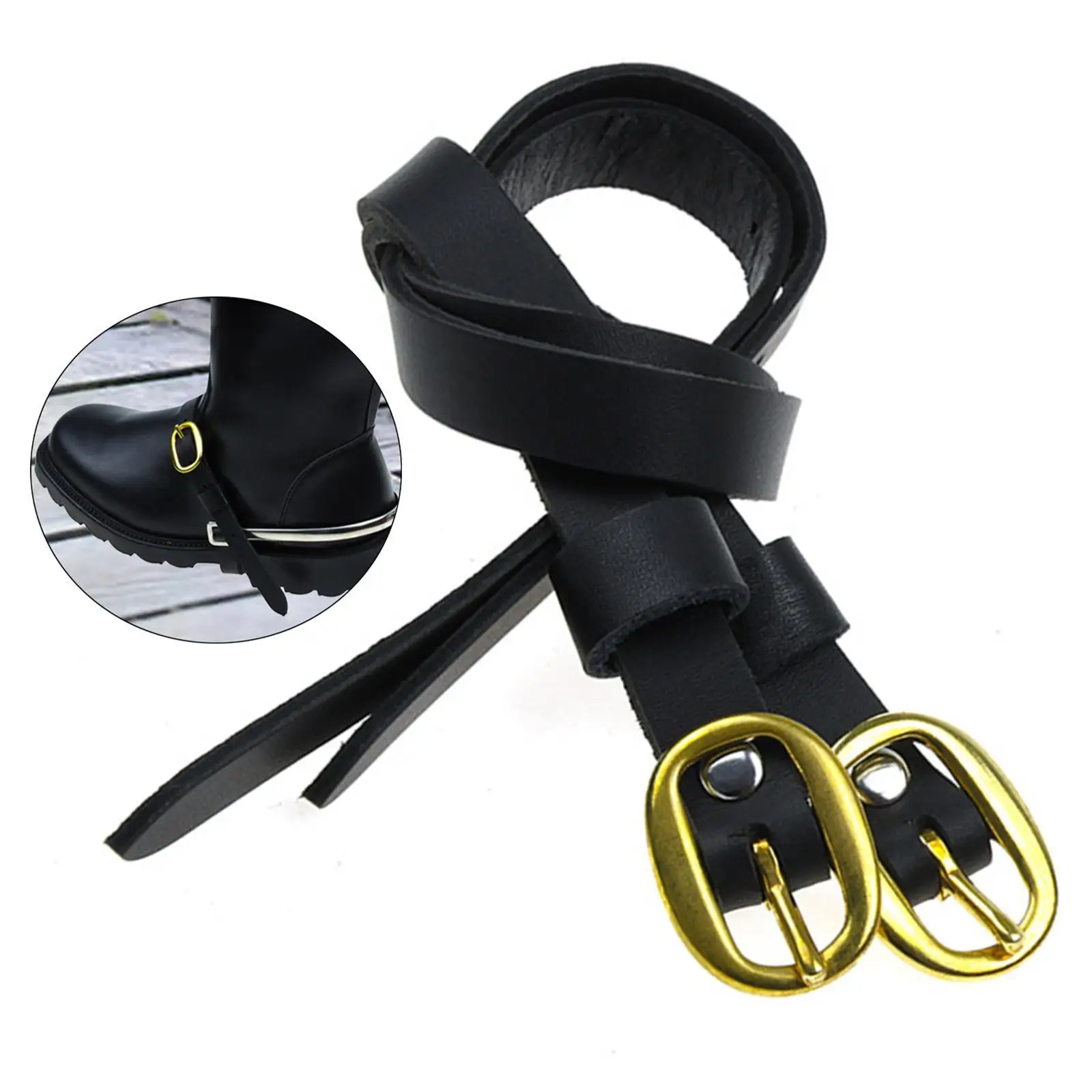 Western Style Adjustable Spur Straps PU Leather Equestrian Boots Accessory for Horse Riding Activities
