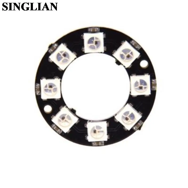 8-Bit WS2812 5050 RGB LED Light Built-in Full Colored Drive Intelligent Development Board Round Ring Module 8 LED Lamp Bead