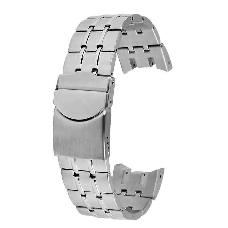 Curved end High Quality Stainless steel Watchband For Swatch YRS403 YRS412 YRS402G 21mm men\'s arc concave bracelet Wrist strap