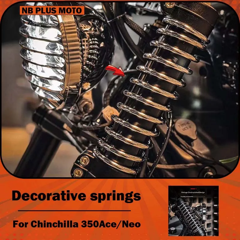【premium】for-benda-chinchilla-350ace-neo-modified-vintage-front-shock-absorber-electroplated-decorative-spring-headlight-cover
