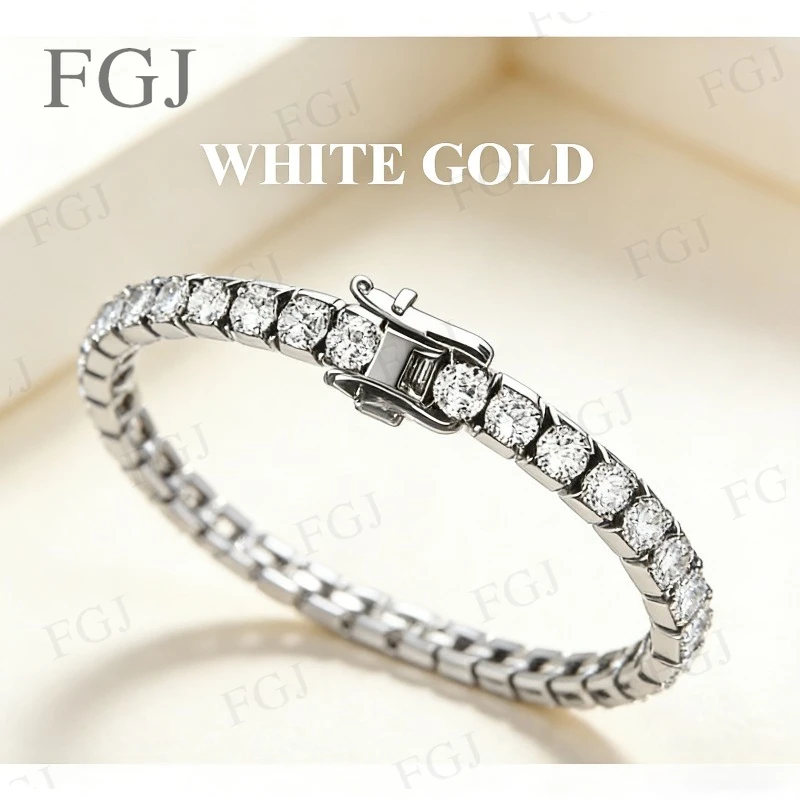 

Hip-Hop Moissanite Tennis Bracelet 3-6.5mm 925 Sterling Silver GRA Certified Full Diamond Fine Jewelry For Women Birthday Gifts