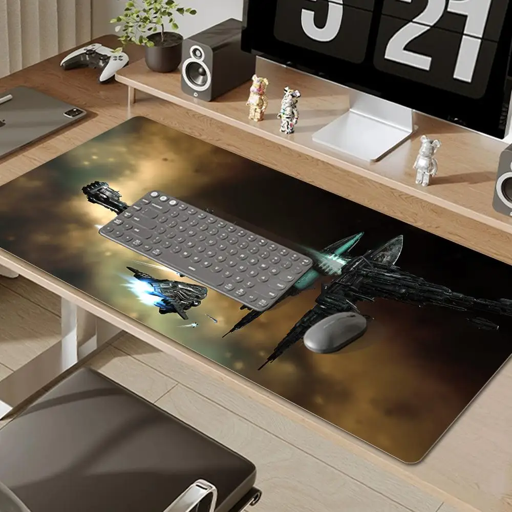 Eve Online Anime Large Mousepad XXL ملحقات الألعاب لوحة المفاتيح حصيرة مكتبية للكمبيوتر المحمول وسجاد مكتب مطاطي لوحة ماوس متوفرة لـ CS