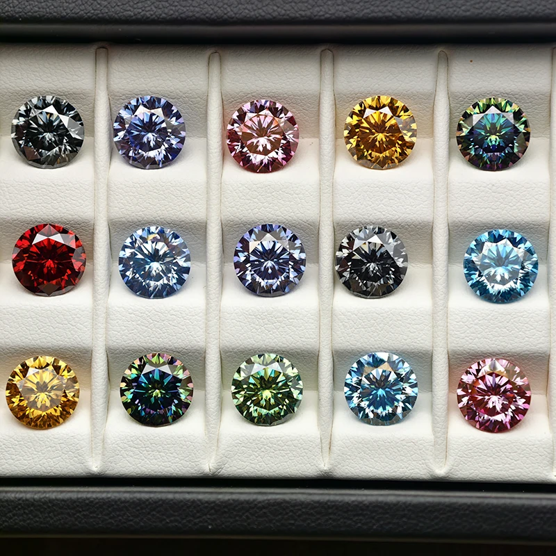 Multi-Color Plum Blossom Cut 5.0mm-9.0mm Moissanite Loose Stone Pass Diamond Tester Moissanite Gemstone with GRA Certificate