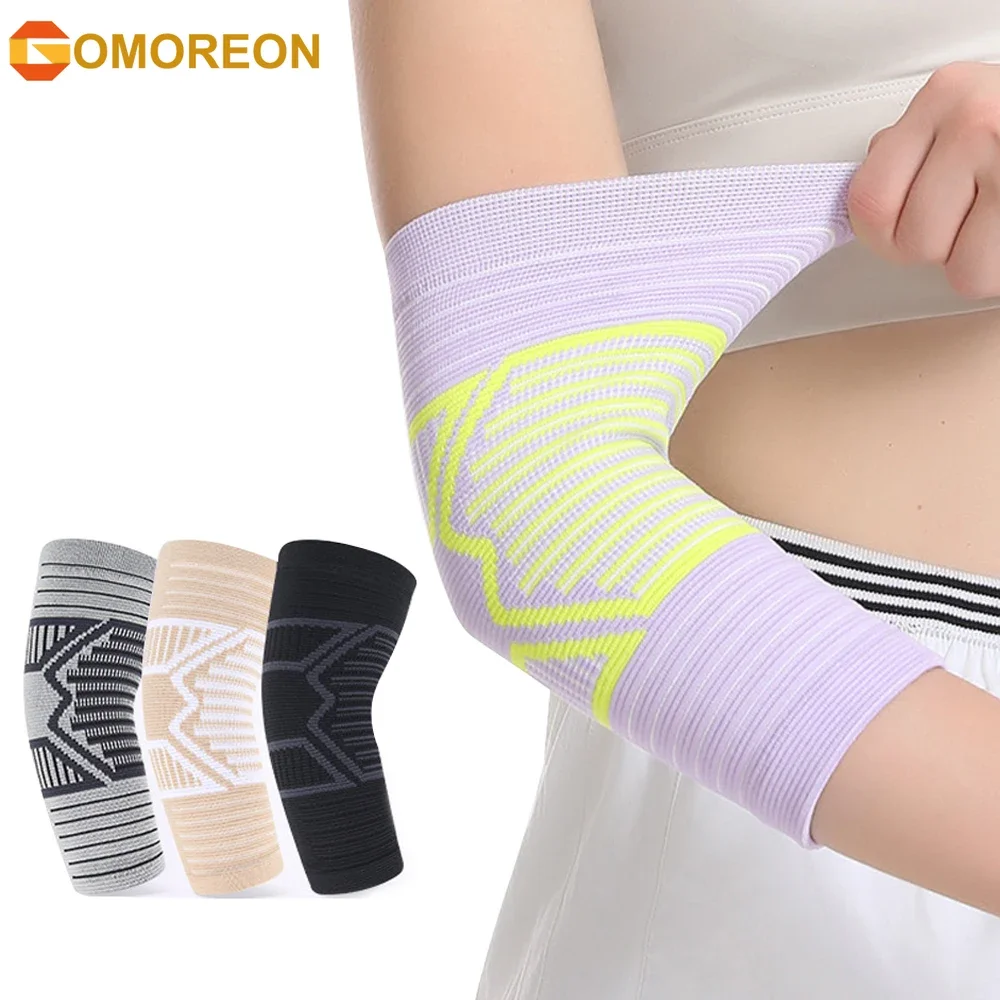 1PC Elbow Compression Sleeve for Women Men- Brace for Injury Recovery, Tendonitis, Tennis Elbow, Weightlifting, Golf, Basketball