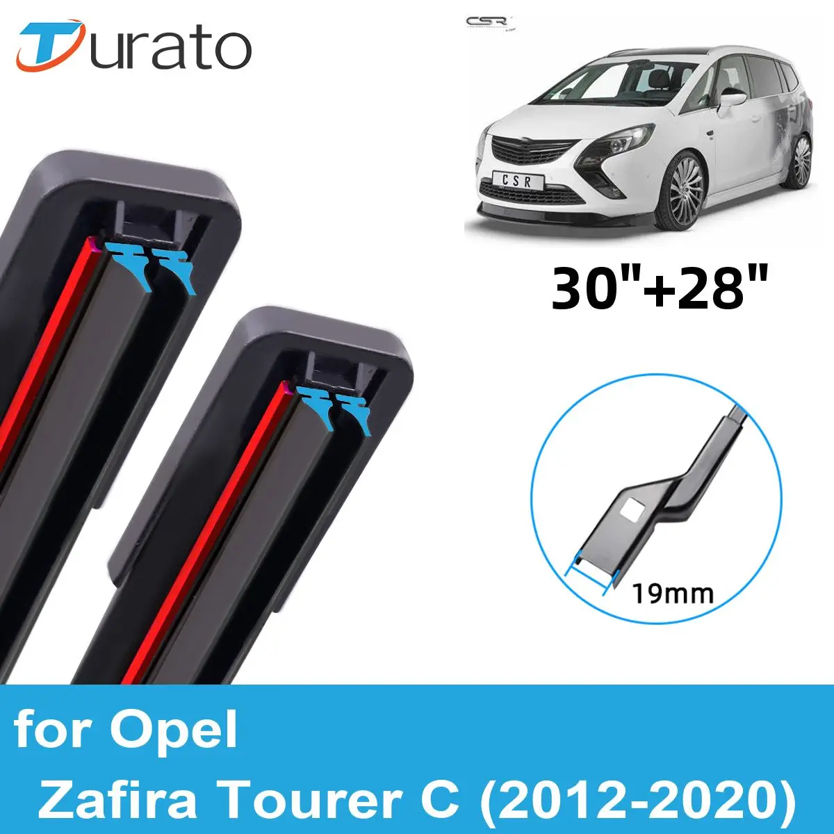 2PCS Car Wiper Blades for 2012-2020 Opel Zafira Tourer C Front Windscreen Windshield Double Rubber Car Accessories  2019 2020