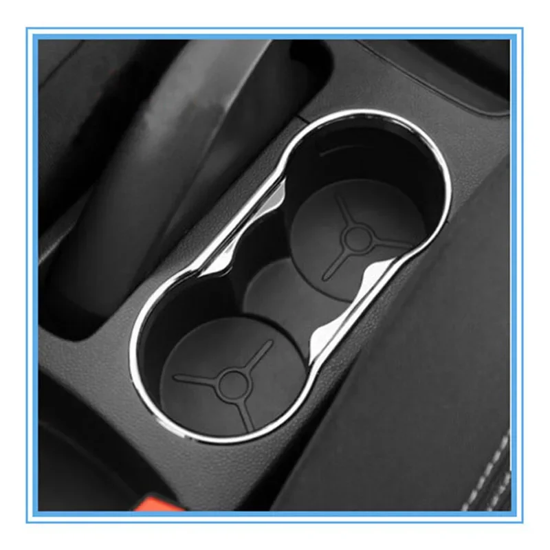 For Ford Fiesta 2009 - 2013 for Ford Focus 2 2005-2012 ABS Water Cup Protection Trim Cover Sticker car accessories voiture