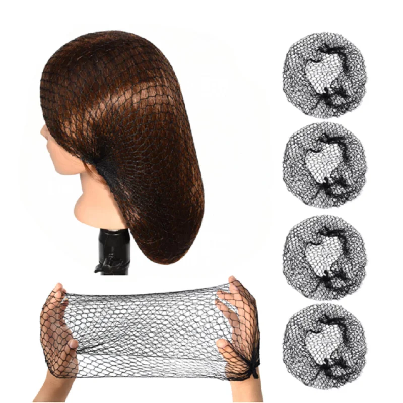 24pcs Thicker Mesh Caps Hairnet Nylon Hairnets Invisible Soft Elastic Lines Hair Net Hair Bun Making Ballet Dancer Food Service