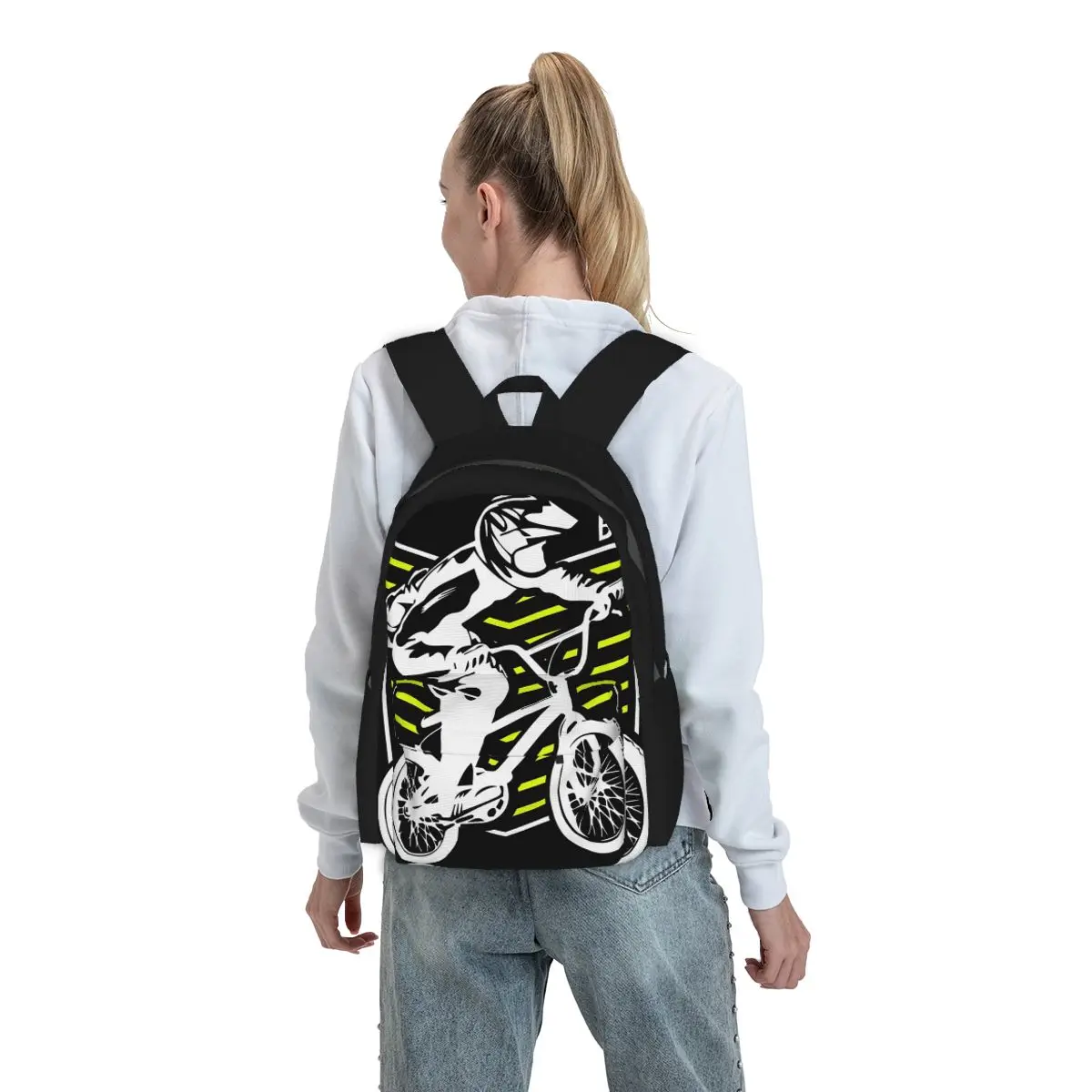 

Bmx Apparel Retro Bmx Bike Old School Patch Backpack Boys Girls BookBag Kids School Bag Laptop Shoulder Bags for Men Women