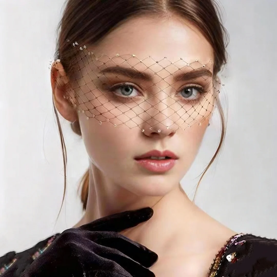 278--إكسسوار شعر حجاب من التول الأسود البريطاني العتيق يغطي العين - مثالي للحفلات والمهرجانات والمظهر المؤثر #2