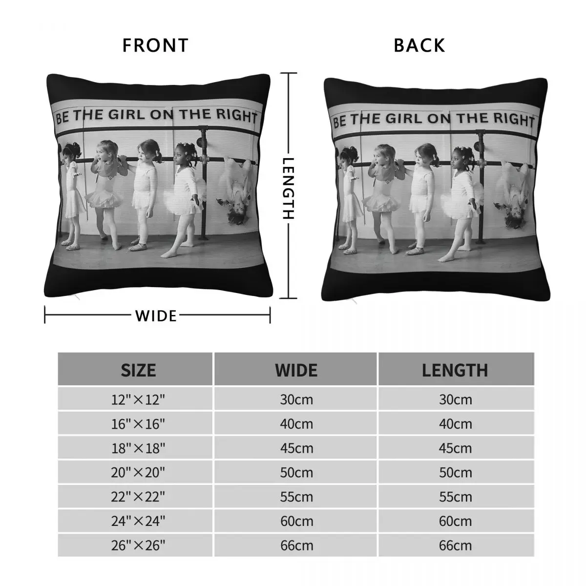 Be The Girl On The Right Female Square Pillowcase Polyester Linen Velvet Printed Zip Decor Pillow Case Car Cushion Cover