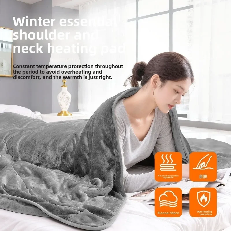 Smart Adjustable Temperature Control Electric Heated Blanket Flannel Fleece Single Double Size Home Use Home Furnishings
